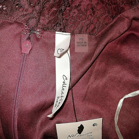 NY Collection Petite Size Petite Small Dress Lace Shift Illusion Sleeve - Picture 5 of 8